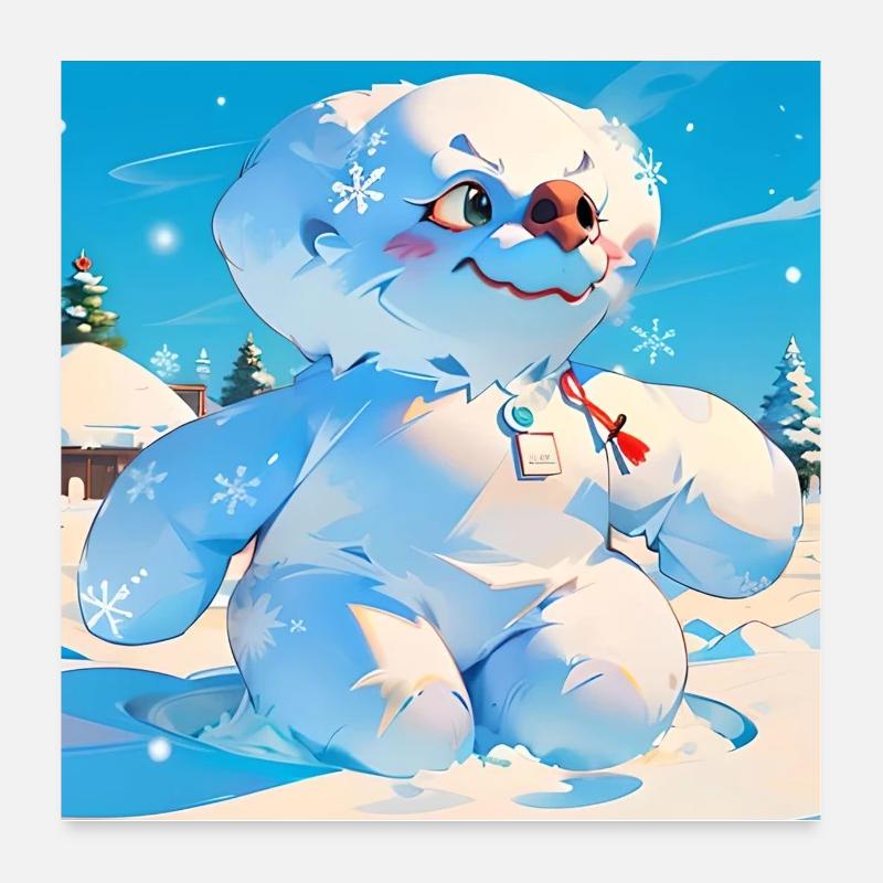 Schneemann Poster 60x60 cm