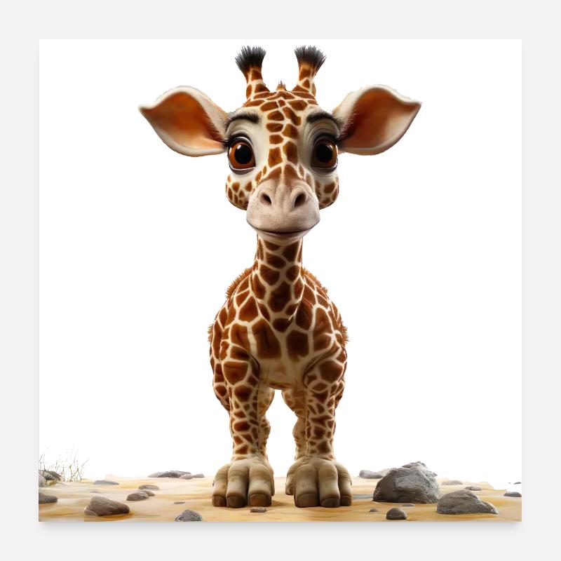 Baby giraffes also have a beautiful fur pattern Poster 24" x 24" (60x60 cm)