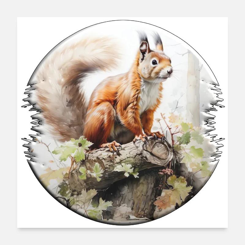 Squirrels are social animals Poster 24" x 24" (60x60 cm)