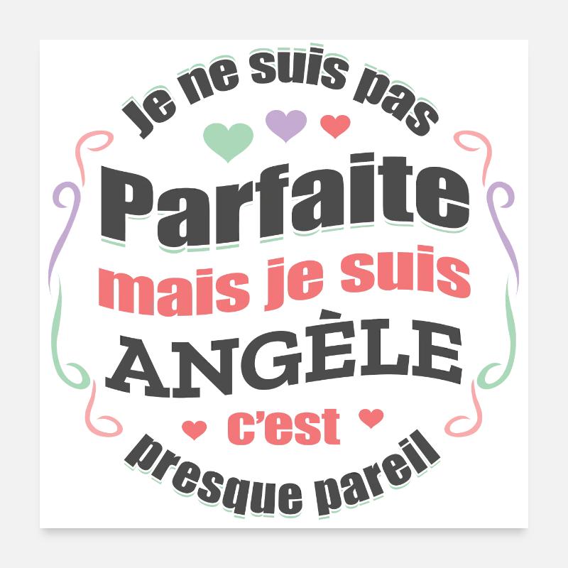 ANGÈLE PARFAITE - PRENOM ANGÈLE Poster 60 x 60 cm