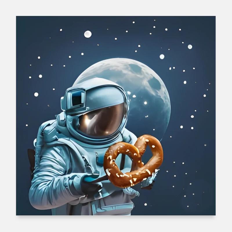 Astronaute Bretzel Poster 60 x 60 cm