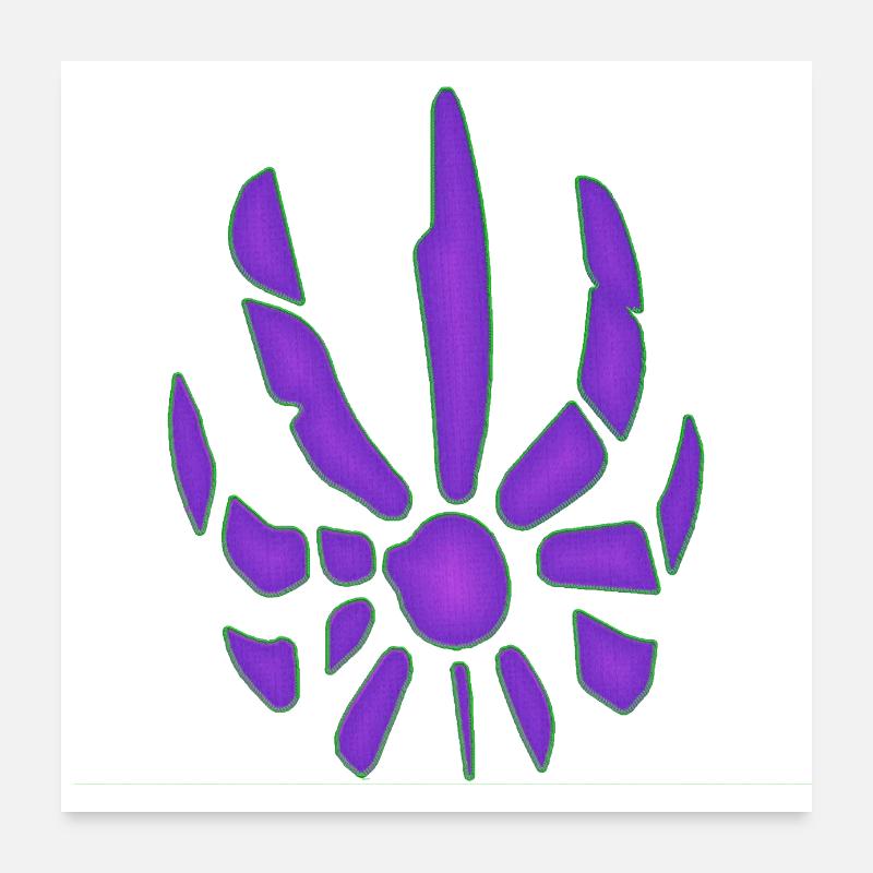 Logo de paintball, boule de feu brodée violette Poster 60 x 60 cm