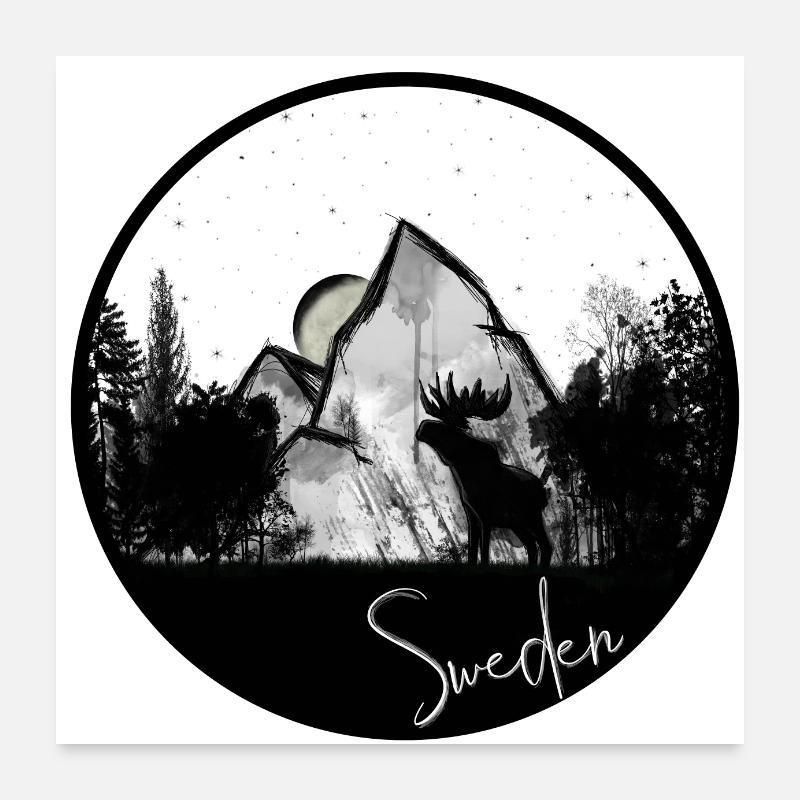 Sweden impression Poster 60x60 cm