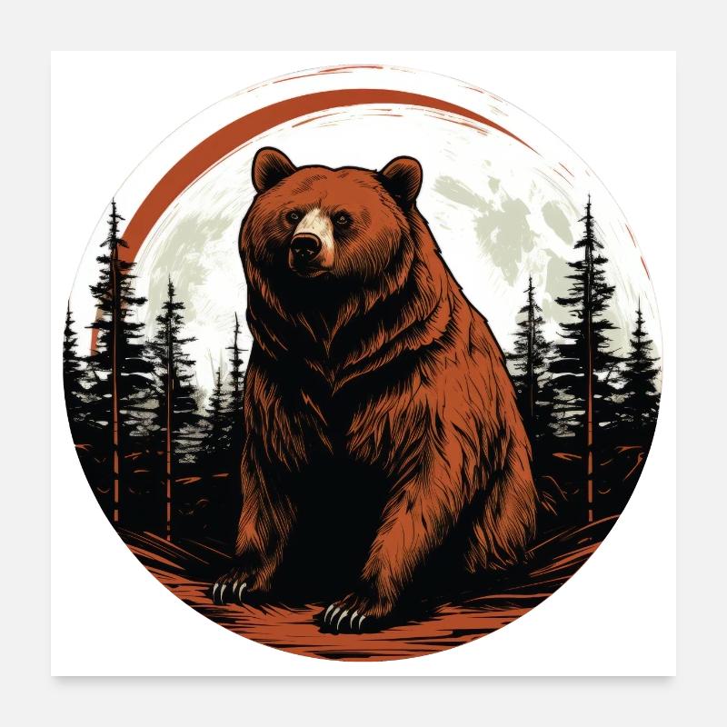 Wild bear Poster 24" x 24" (60x60 cm)
