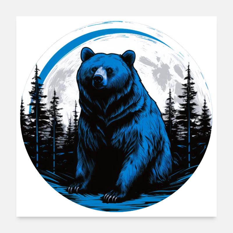 Night bear Poster 24" x 24" (60x60 cm)