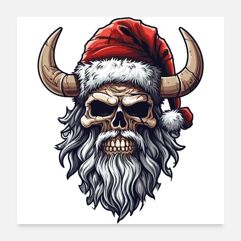 Crâne Crâne, Noël des Vikings Poster 60 x 60 cm