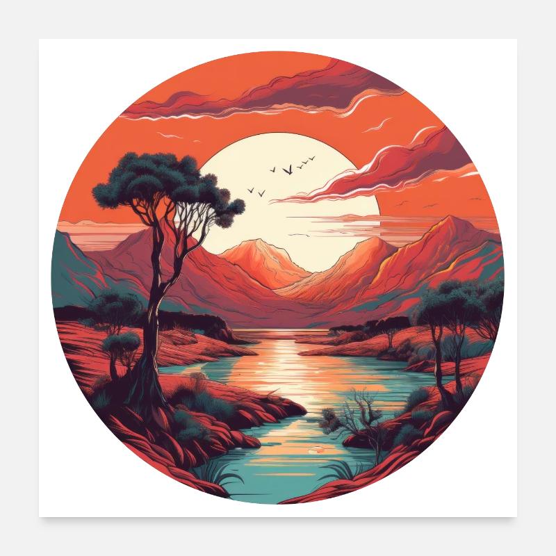 Arbre solitaire - Poster 60 x 60 cm - blanc