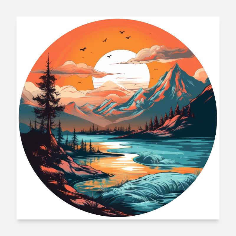 Traumsee - Poster 60x60 cm - Weiß