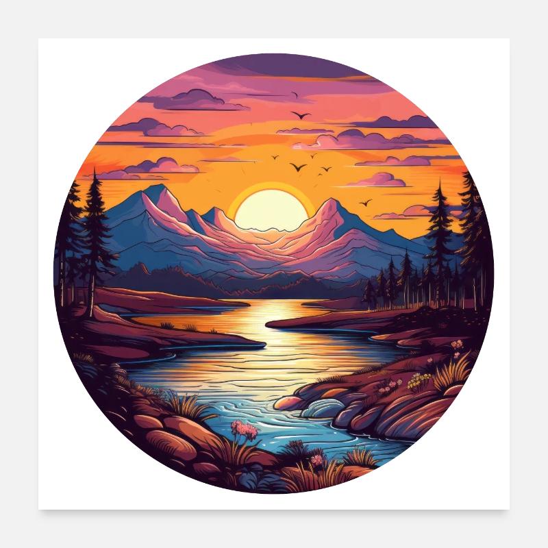 River's Journey Poster 24" x 24" (60x60 cm)