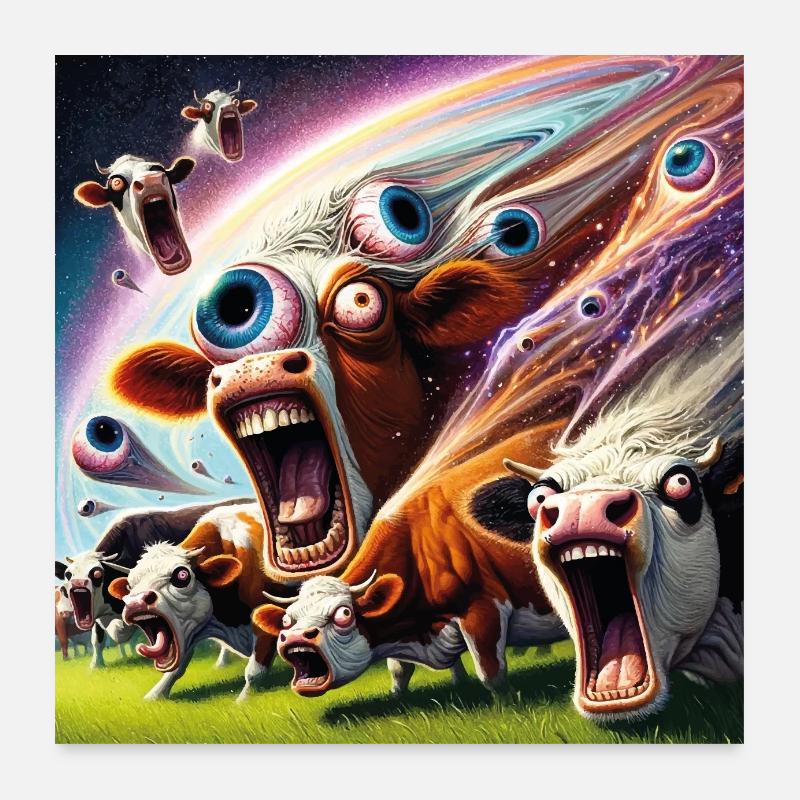 Super Kühe Poster 60x60 cm