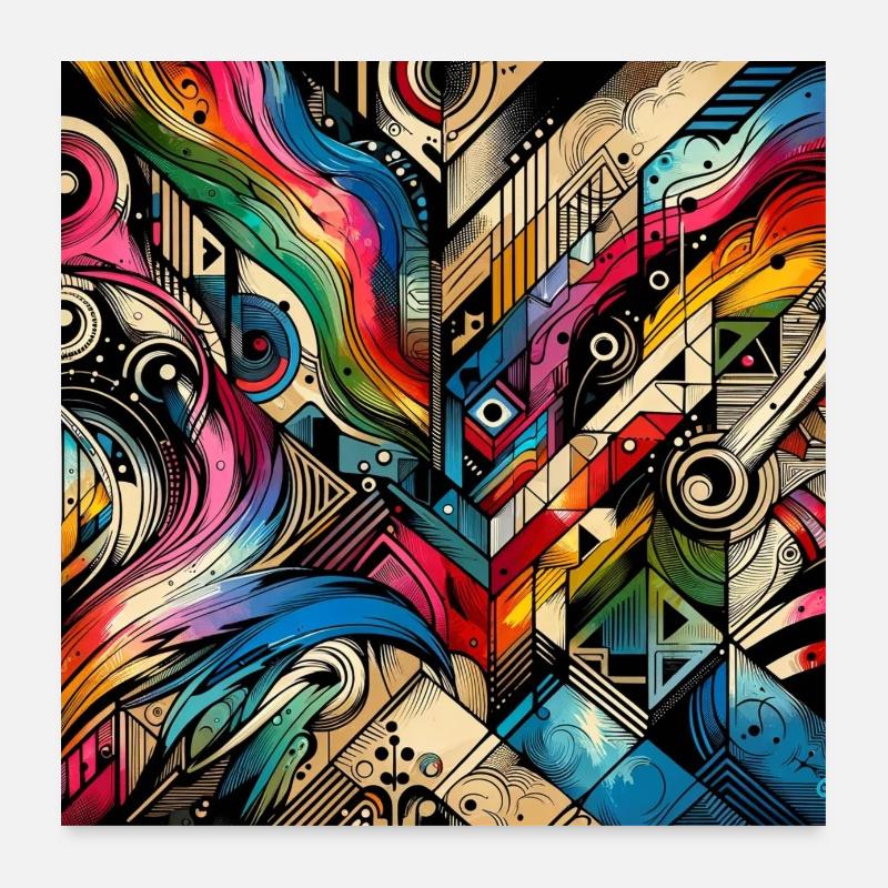 Farbige Formen und bunte Muster Poster 60x60 cm