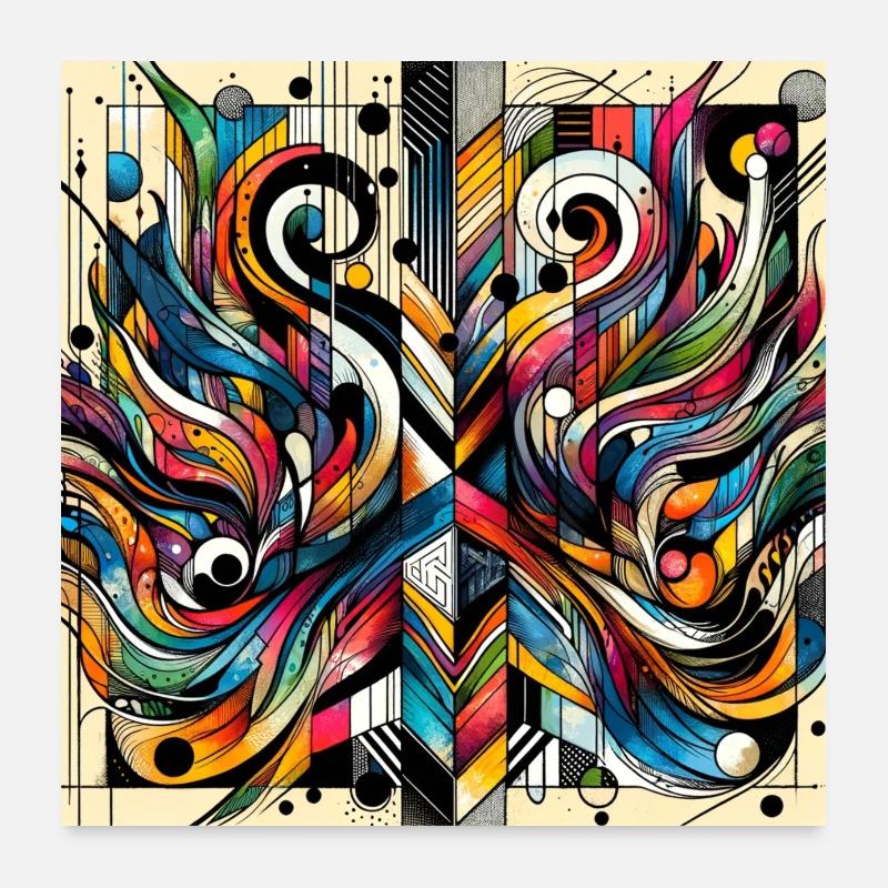 Colorful shapes and colorful patterns Poster 24" x 24" (60x60 cm)