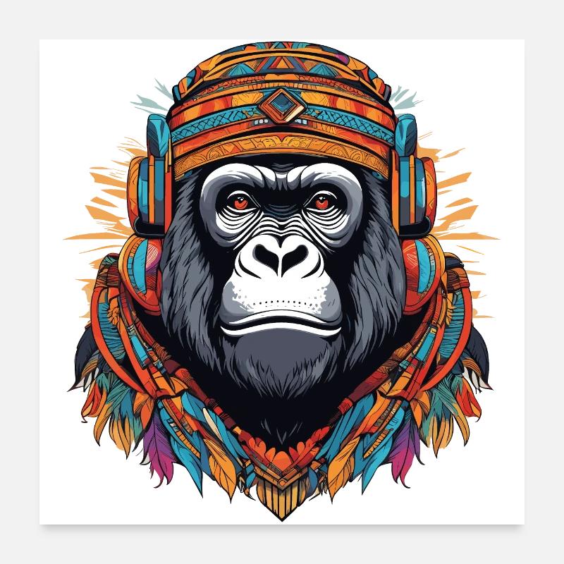Gorilla Tribe Poster 24" x 24" (60x60 cm)