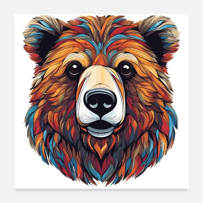 Grizzlybär Poster 60x60 cm