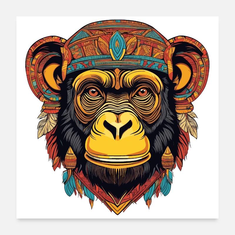 Chimpanzee Poster 24" x 24" (60x60 cm)