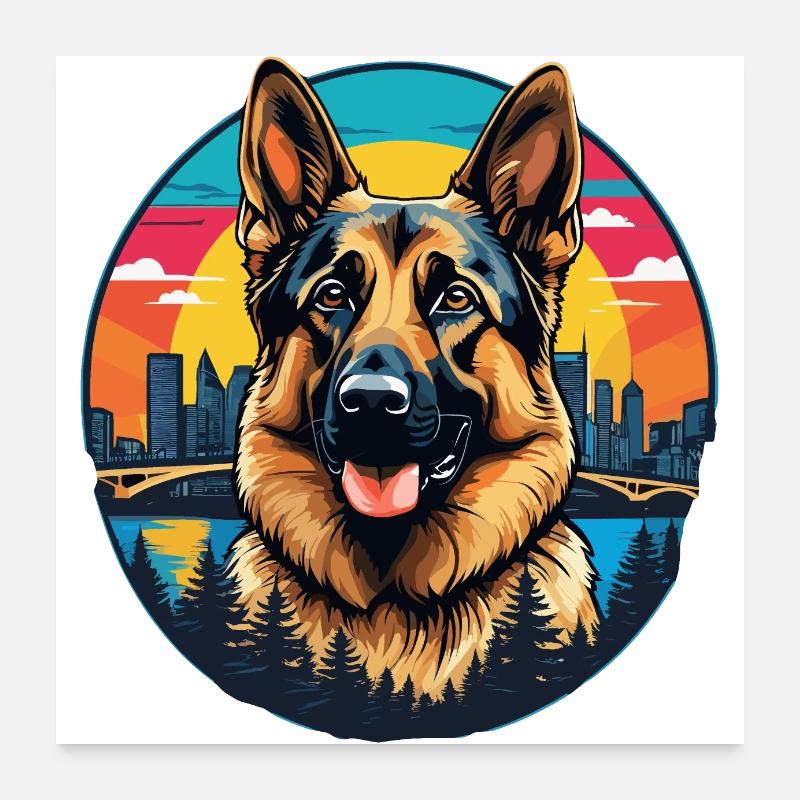 Berger allemand Poster 60 x 60 cm
