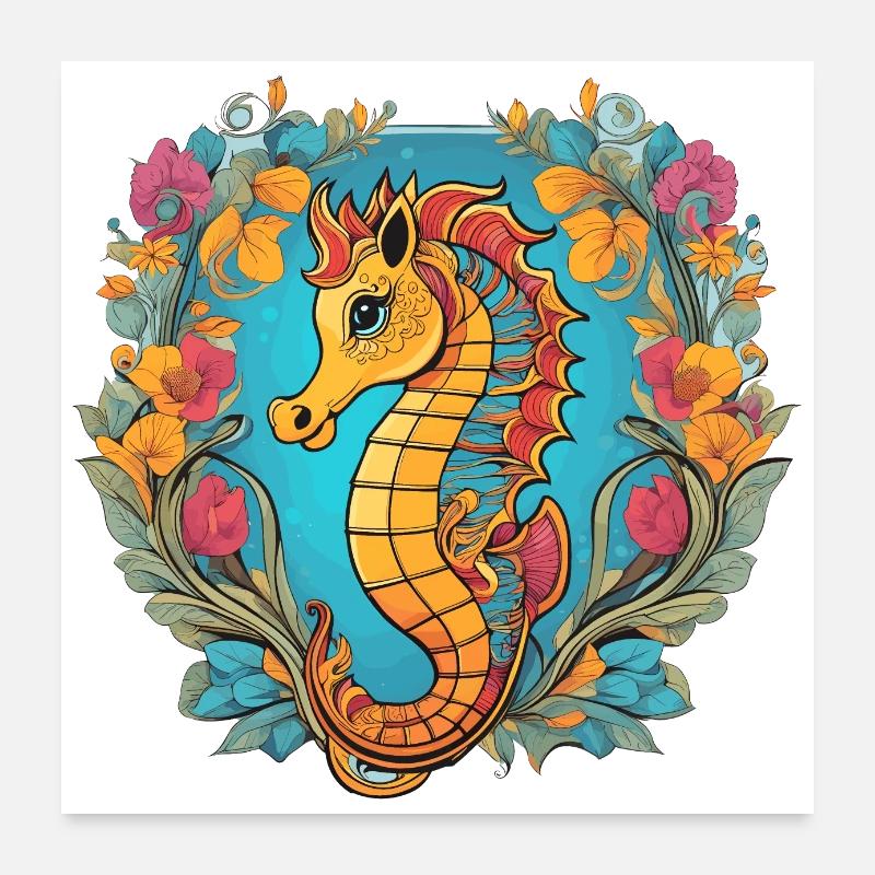 Sea Horse Poster 24" x 24" (60x60 cm)