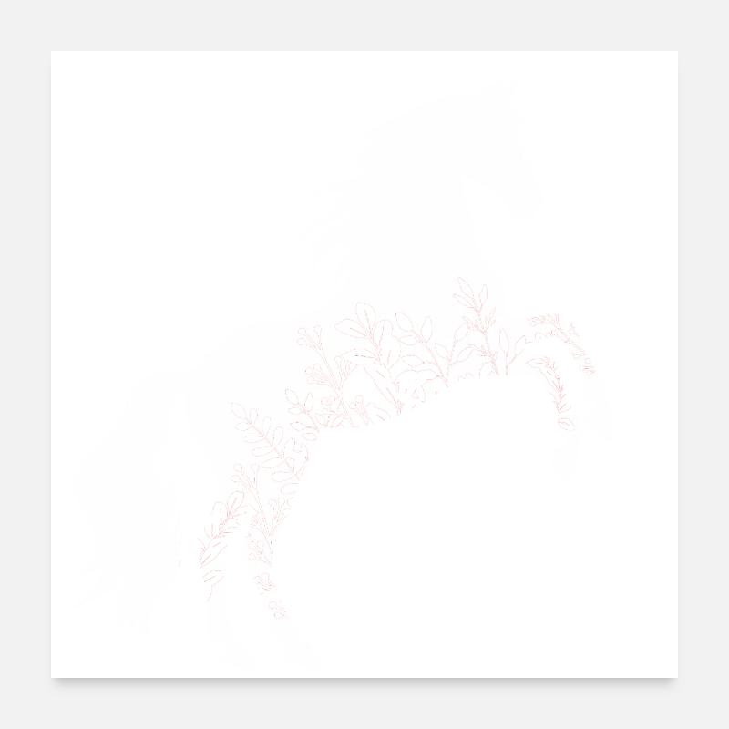 Blumenpferd Poster 60x60 cm
