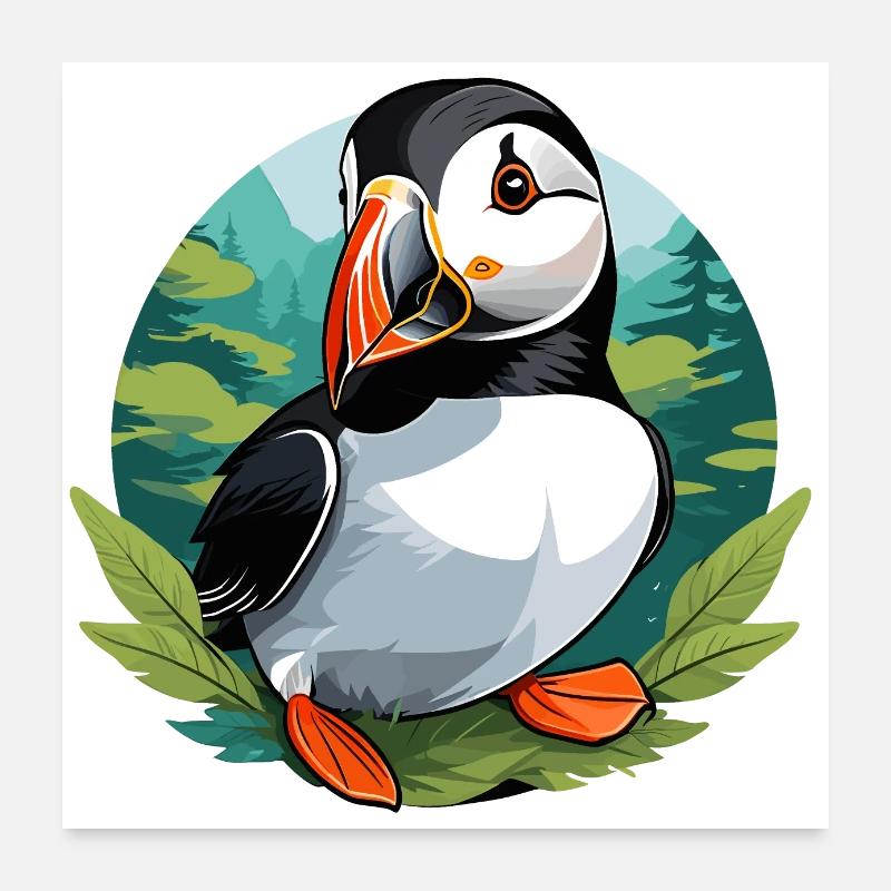 Papageitaucher Poster 60x60 cm