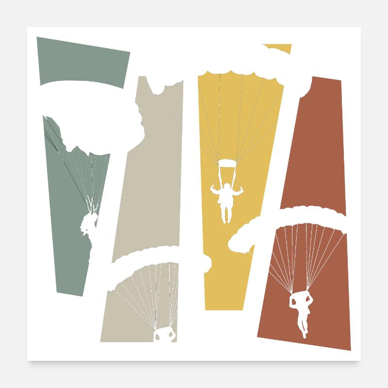 Parachute rétro vintage Poster 60 x 60 cm