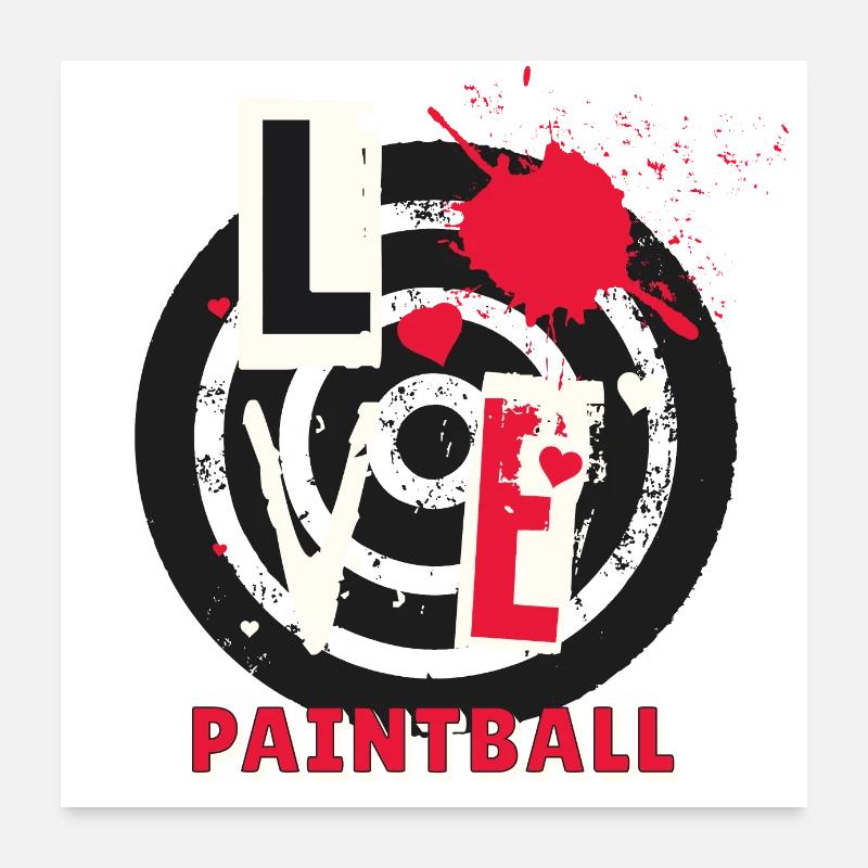 Paintball d’amour, planche cible de cupidons sur la Saint-Valentin Poster 60 x 60 cm