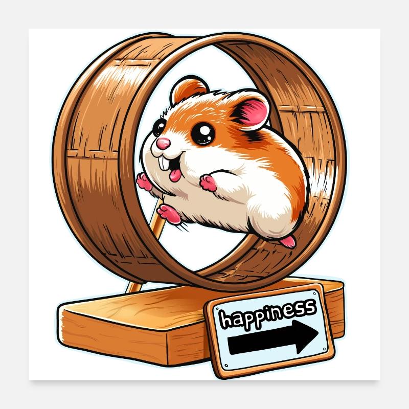 Hamster heureux Poster 60 x 60 cm