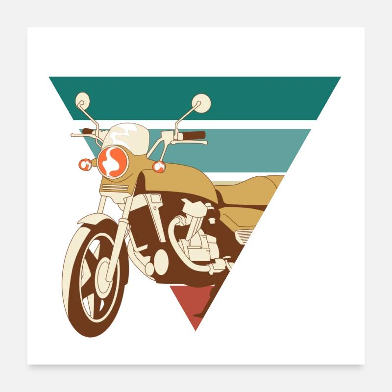 Vintage Motorrad - Retro Geschenkidee Poster 60x60 cm