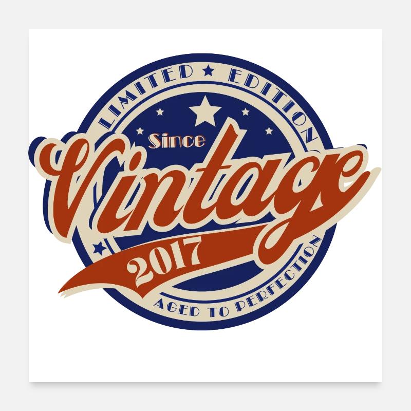 Vintage 2017—2017 Year Birthday Gift Poster 24" x 24" (60x60 cm)
