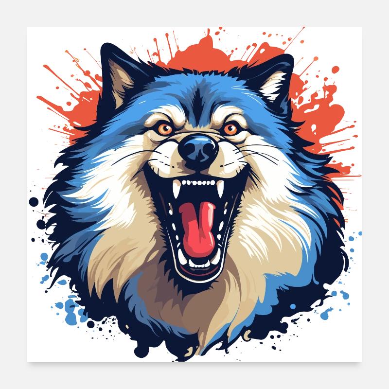 Böser Wolf Poster 60x60 cm