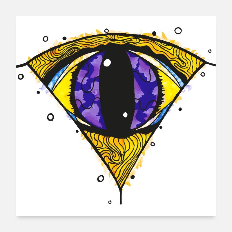 Magic Eye - Style aquarelle Poster 60 x 60 cm