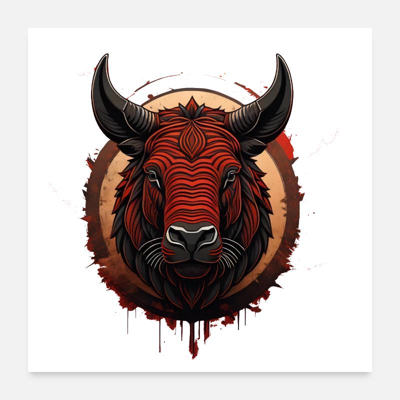 Blutiger Stier Poster 60x60 cm