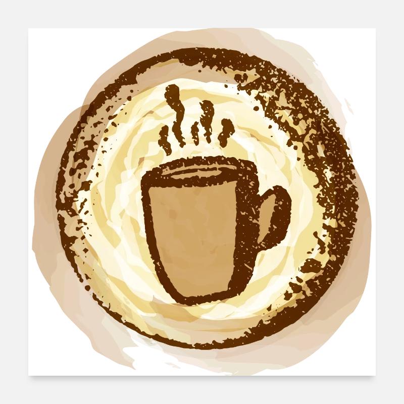Kaffeetasse - warmes Wohlfühldesign - Kaffee Poster 60x60 cm