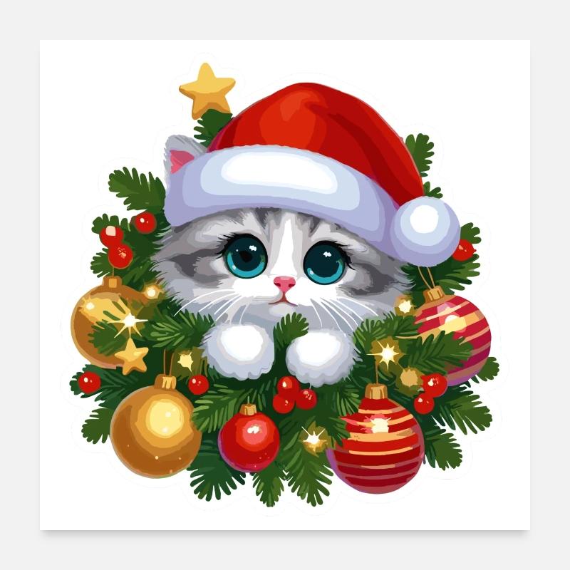 Conception de cadres et d’ornements de Noël festifs Poster 60 x 60 cm