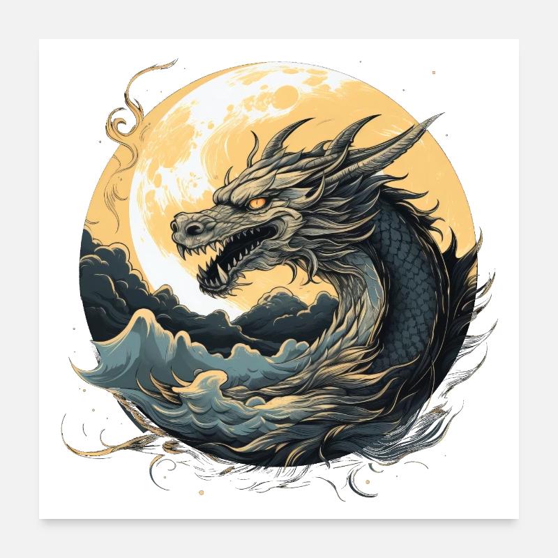 Aufstieg des Drachen Poster 60x60 cm