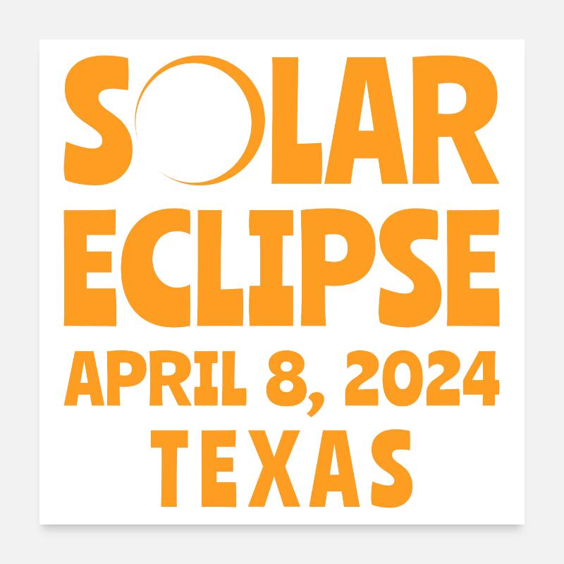 Éclipse solaire 2024 Texas Poster 60 x 60 cm