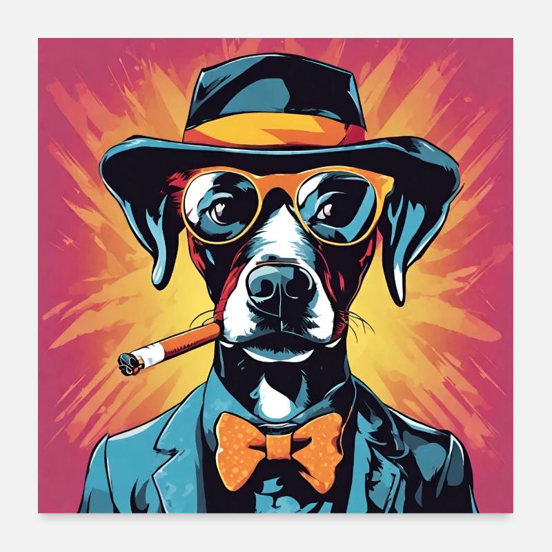 dog popart 0001 Poster 60x60 cm