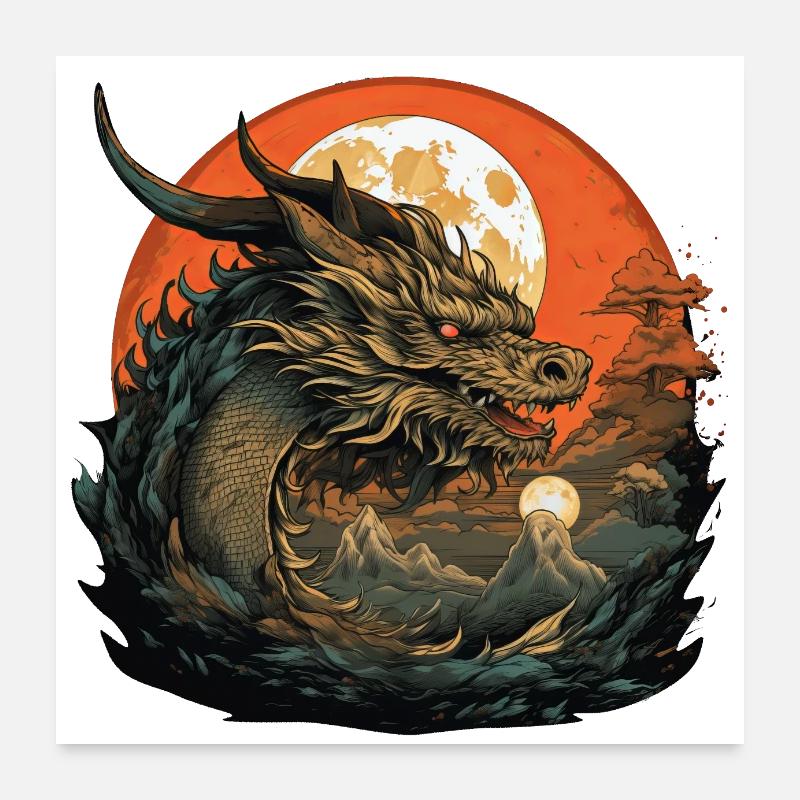 Mythos Drache Poster 60x60 cm