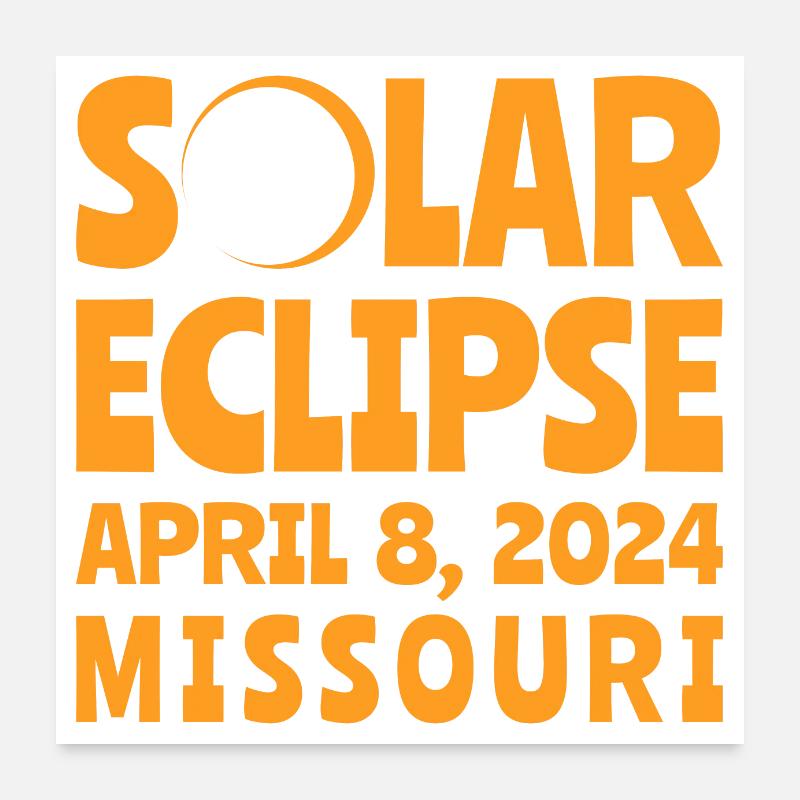 Solar Eclipse 2024 Missouri Poster 24" x 24" (60x60 cm)