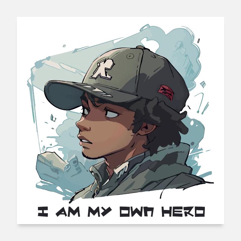 Superheld im Anime-Stil Poster 60x60 cm