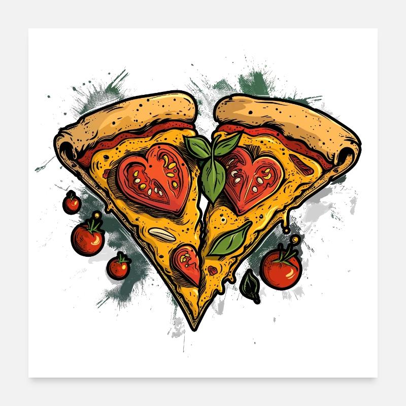 Ich liebe Pizza Poster 60x60 cm