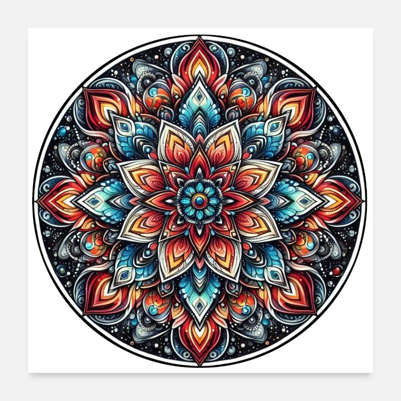 Mandala Harmony dark to light Poster 60x60 cm