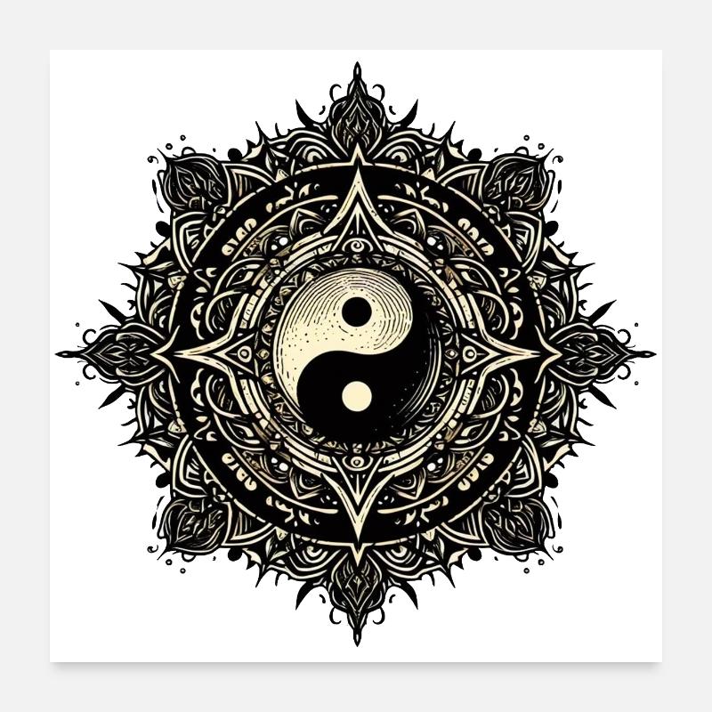 Mandala Harmony yin yang Poster 60x60 cm