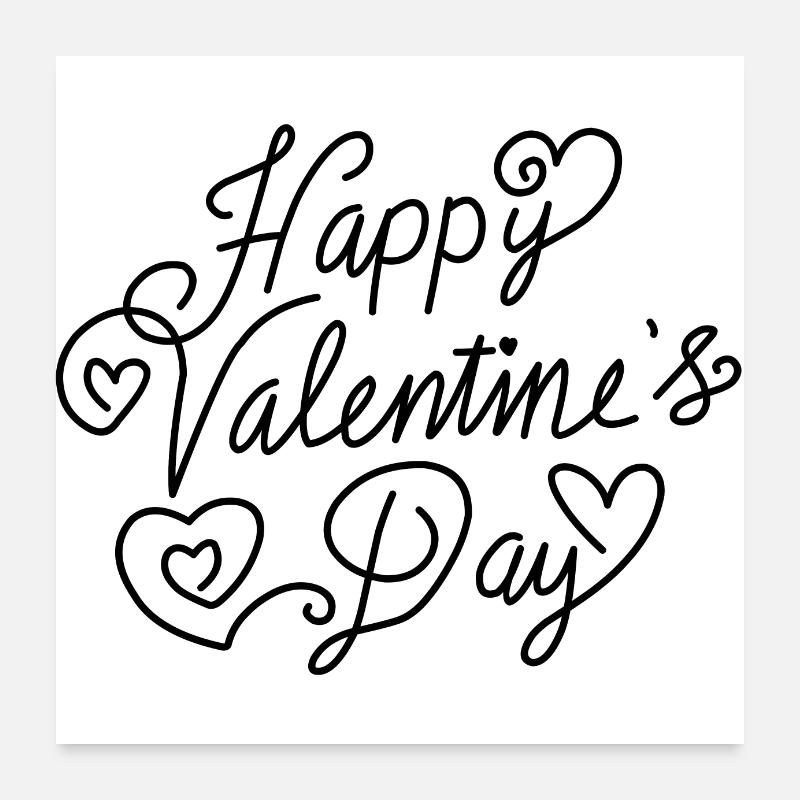 Happy Valentine's Day Poster 24" x 24" (60x60 cm)