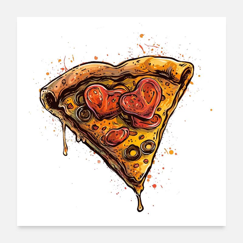 Mon amour, c’est la pizza Poster 60 x 60 cm