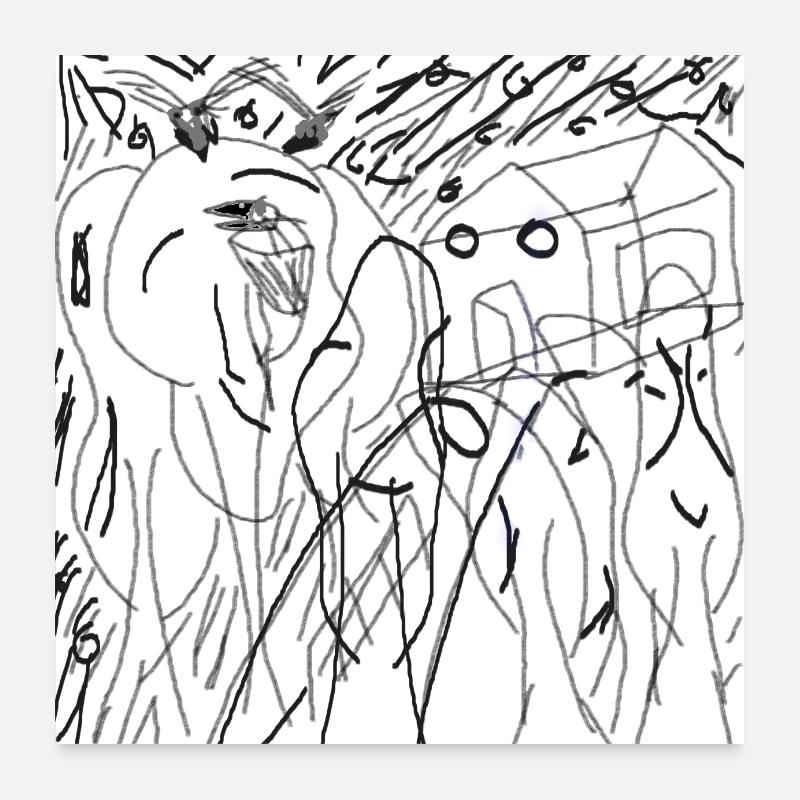 Transparenter animierter Wald Poster 60x60 cm