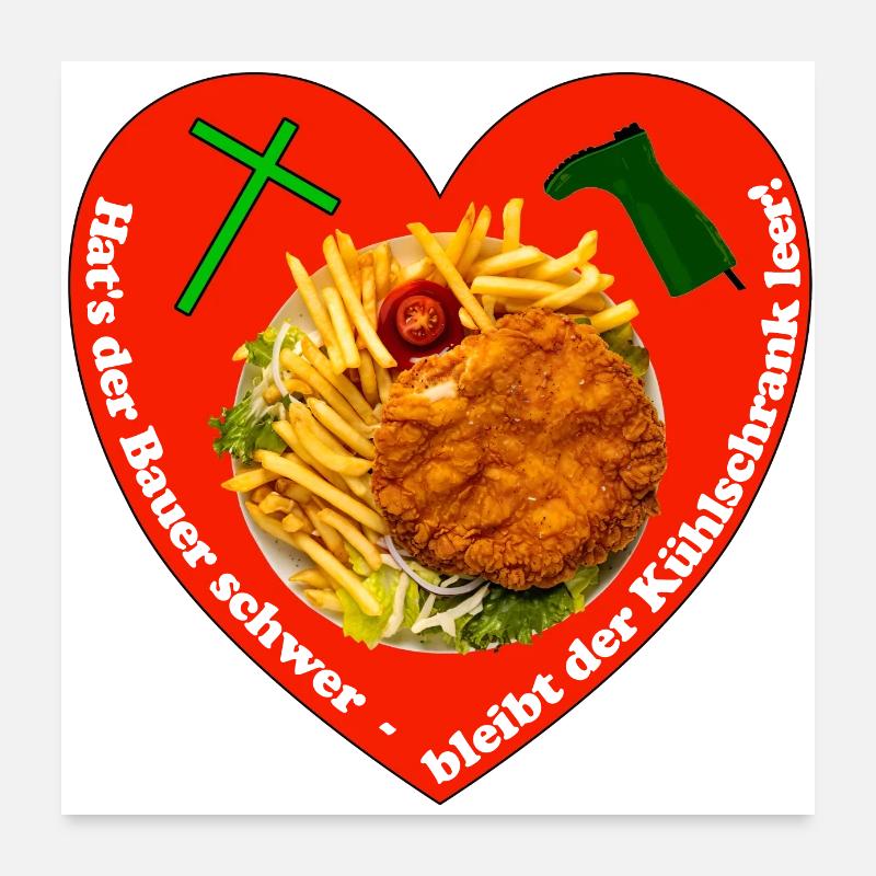 Solidarität mit den Bauern Poster 60x60 cm