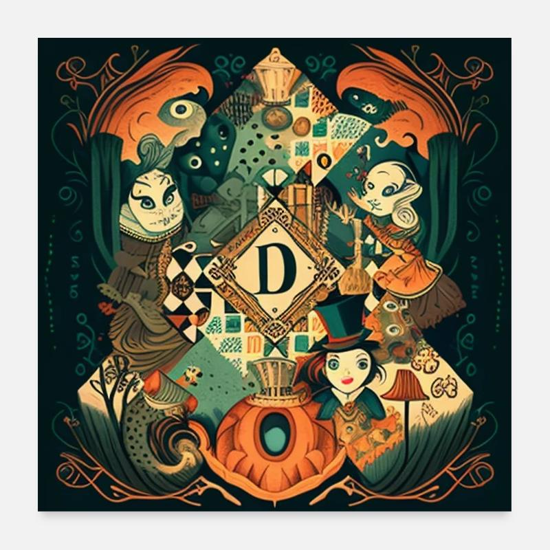 Vintage Wunderland Poster 60x60 cm