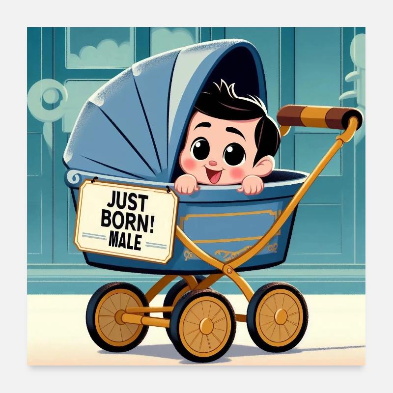 Gerade geborener Junge Poster 60x60 cm