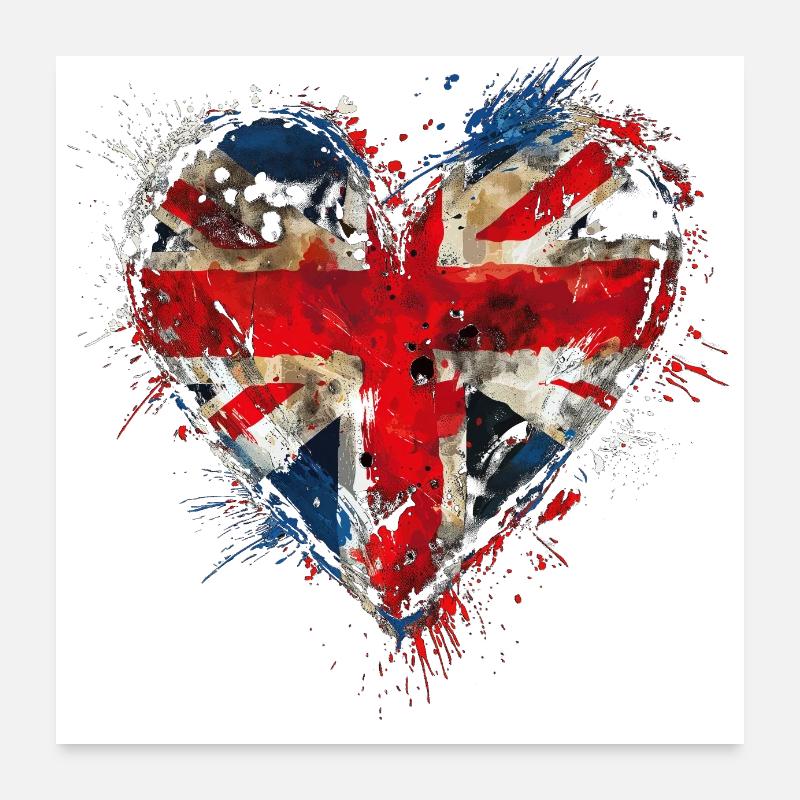 J’adore l’Union Jack Poster 60 x 60 cm