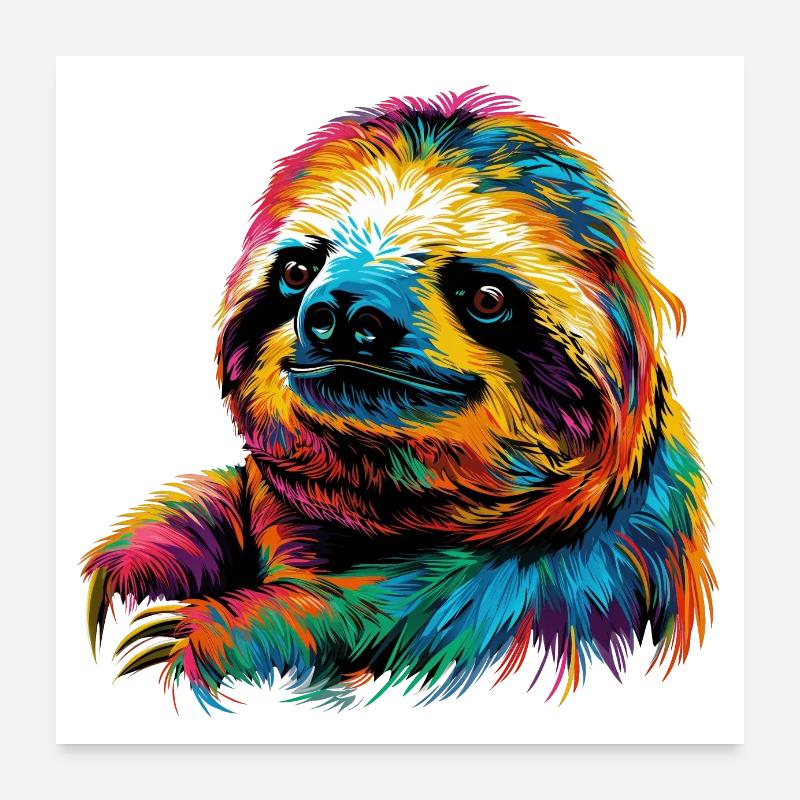 Sloth pop art Poster 24" x 24" (60x60 cm)